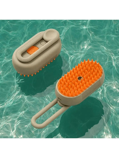 3-in-1 Steam Pet Grooming Brush – USB Dog & Cat Hair Remover with Massage